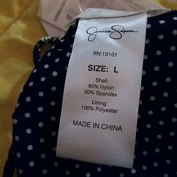 Jessica Simpson Dark Blue Floral Bikini Set Size M/L Two Piece Swimsuit Women’s - Picture 4 of 4